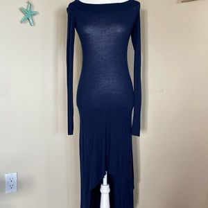 BCBGMAXAZRIA Navy Fitted High-Low Dress